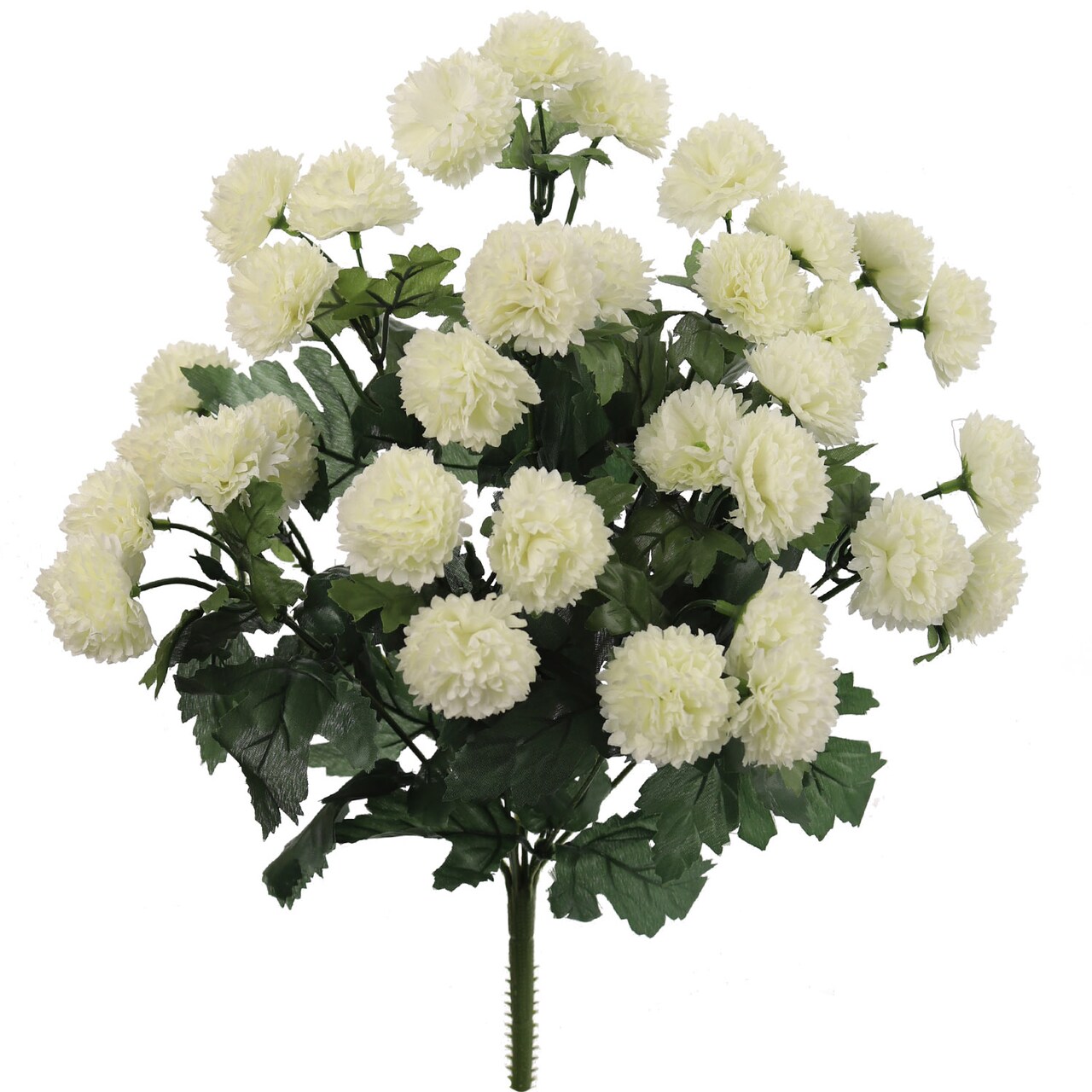 Cream White Mum Bush with 11 Lifelike Sprays & 33 Silk Blooms | 18-Inch | UV Resistant | Indoor/Outdoor Use | Fake Chrysanthemum | Wedding Arrangements | Event Centerpieces | Patio & Garden | Home & Office Decor